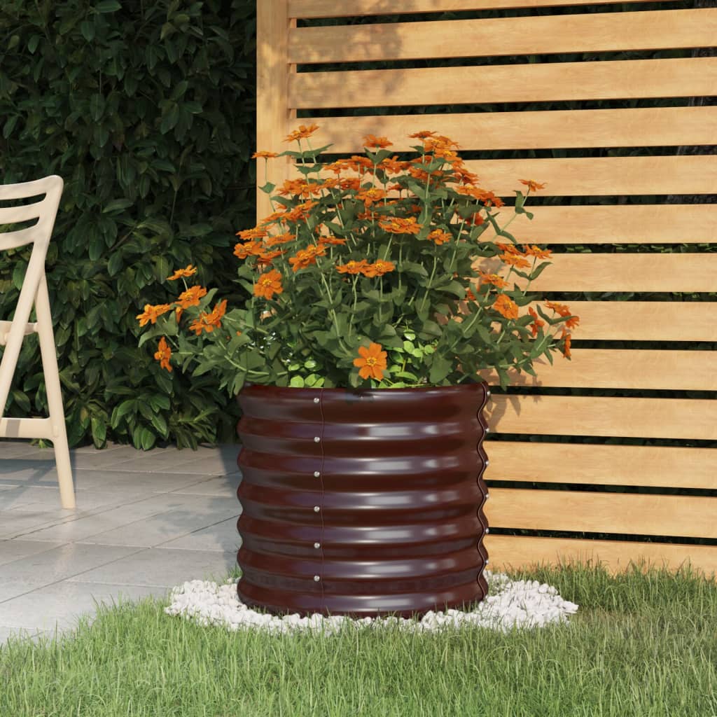 vidaXL Pflanzkübel Verzinkter Stahl 40x40x36 cm Braun