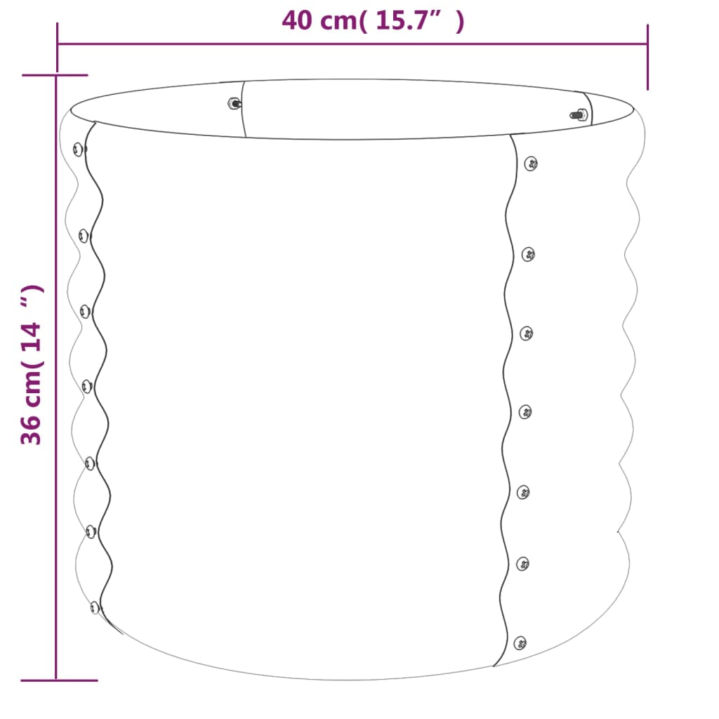 vidaXL Pflanzkübel Verzinkter Stahl 40x40x36 cm Silber