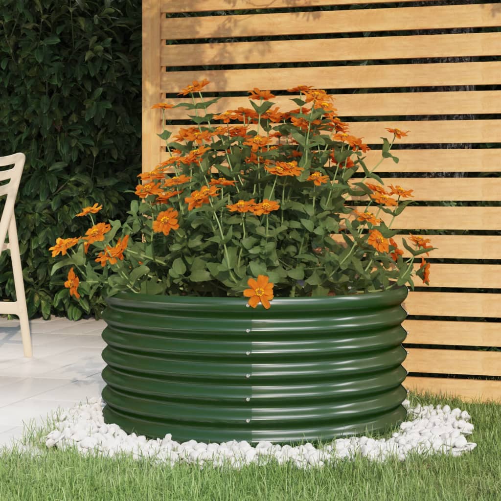 vidaXL Pflanzkübel Verzinkter Stahl 80x80x36 cm Grün