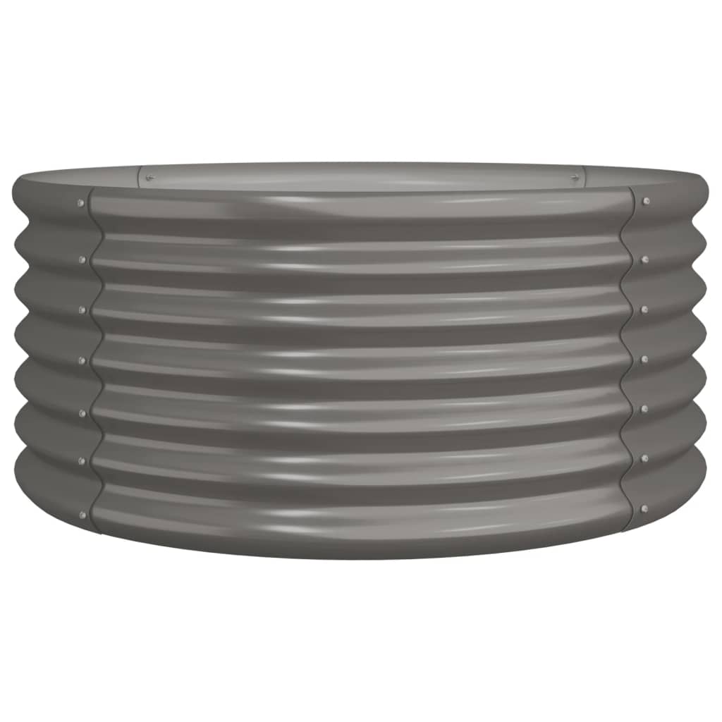 vidaXL Pflanzkübel Verzinkter Stahl 80x80x36 cm Grau