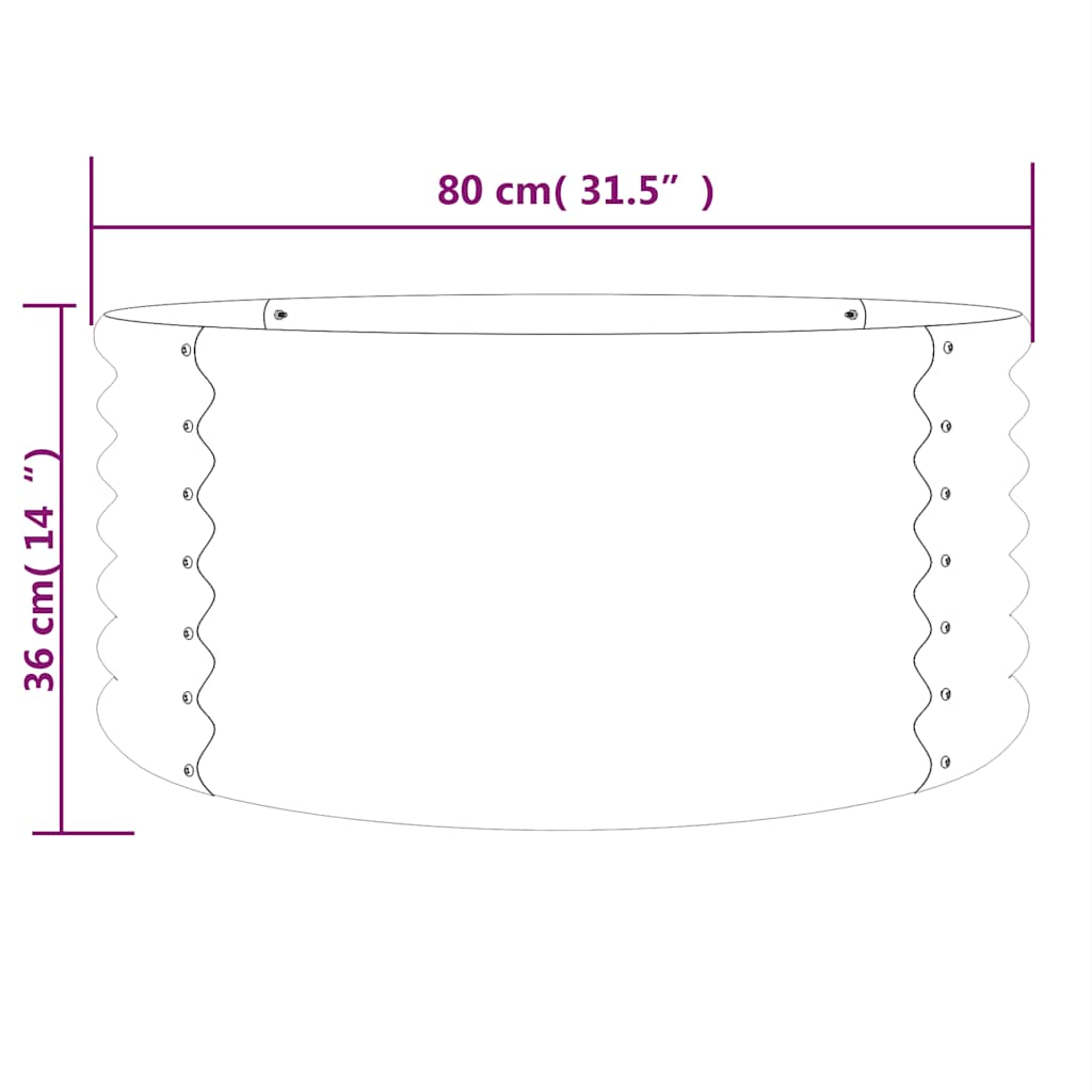 vidaXL Pflanzkübel Verzinkter Stahl 80x80x36 cm Anthrazit