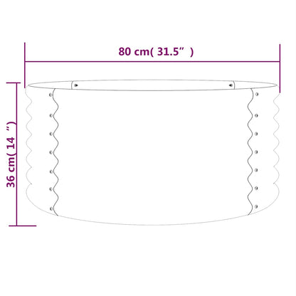 vidaXL Pflanzkübel Verzinkter Stahl 80x80x36 cm Anthrazit