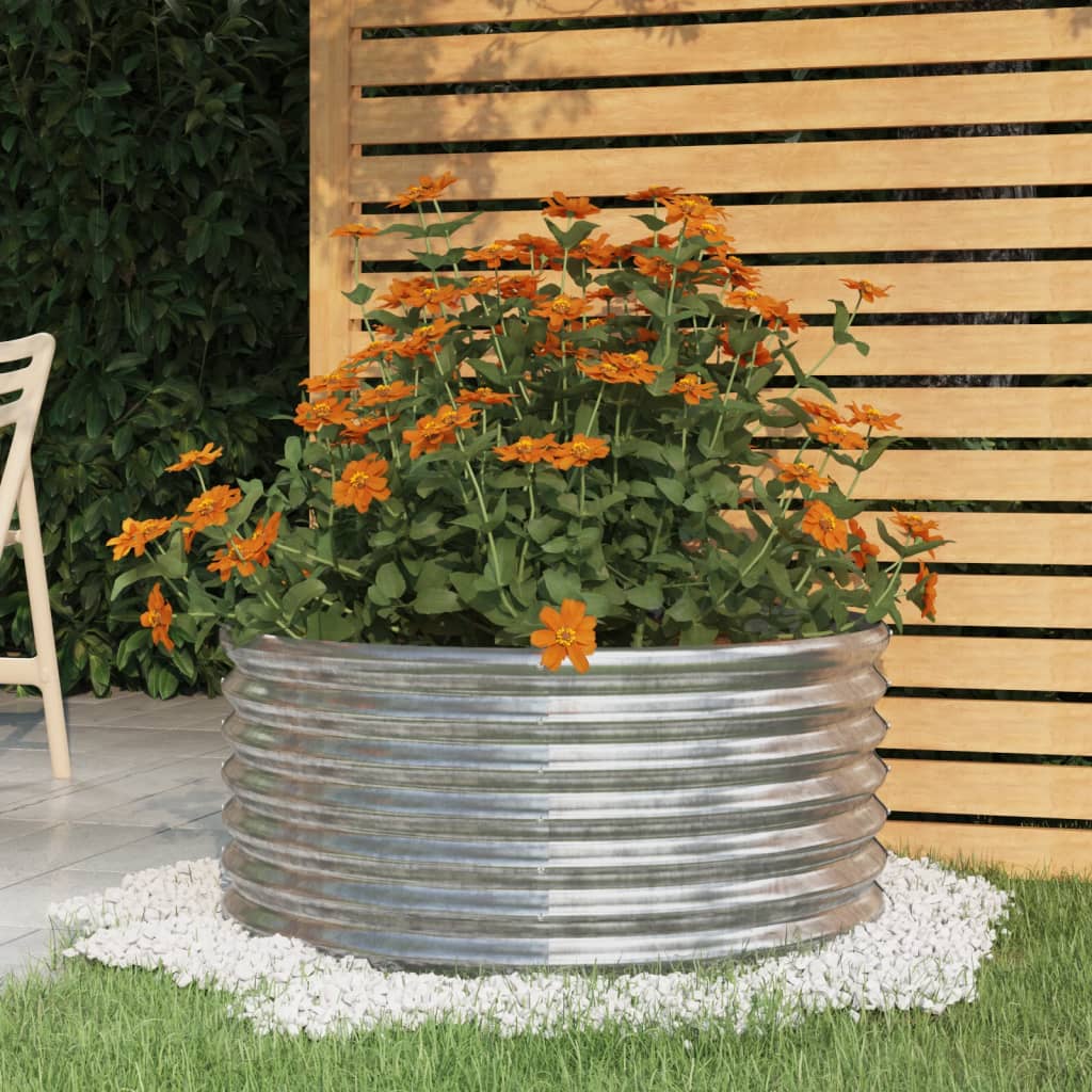 vidaXL Pflanzkübel Verzinkter Stahl 80x80x36 cm Silber