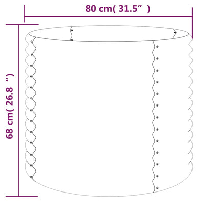 vidaXL Pflanzkübel Verzinkter Stahl 80x80x68 cm Braun