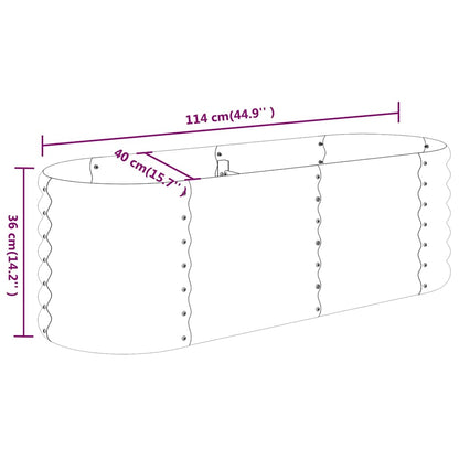 vidaXL Carré potager en acier galvanisé 114x40x36 cm Gris