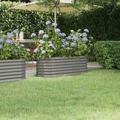 vidaXL Carré potager en acier galvanisé 114x40x36 cm Gris