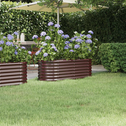 vidaXL Carré potager en acier galvanisé 114x40x36 cm Marron