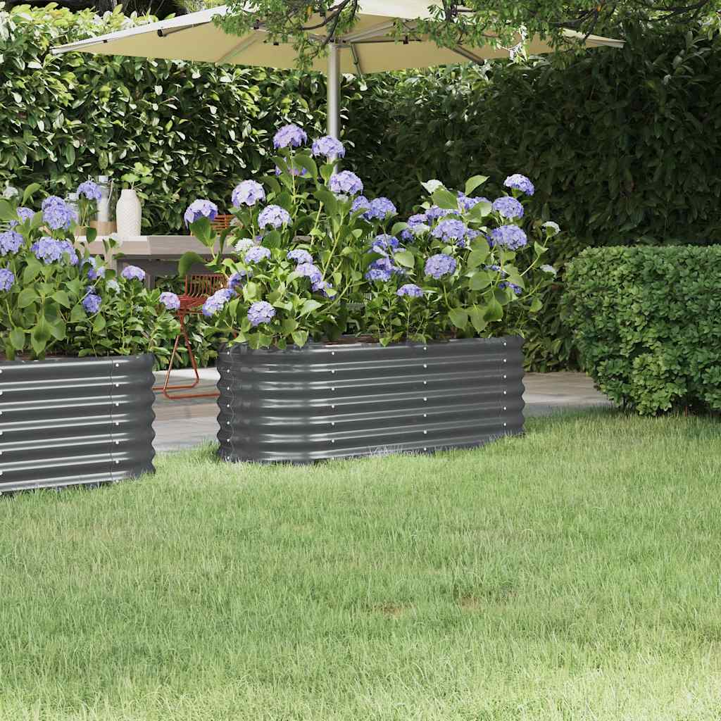 vidaXL Carré potager en acier galvanisé 114x40x36 cm anthracite