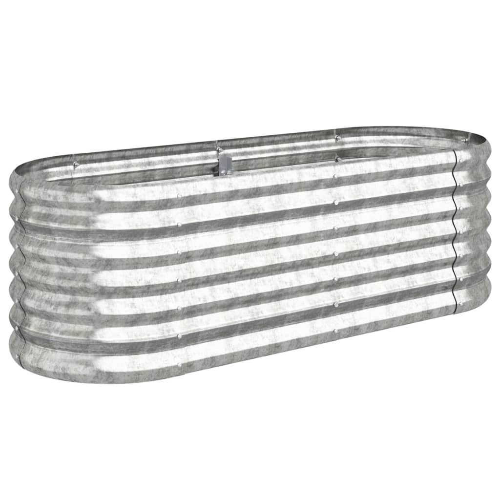 vidaXL Carré potager en acier galvanisé 114x40x36 cm Argenté