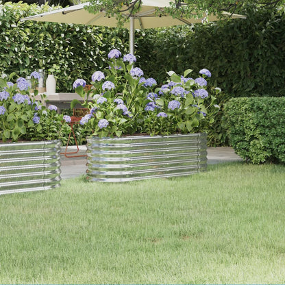 vidaXL Carré potager en acier galvanisé 114x40x36 cm Argenté