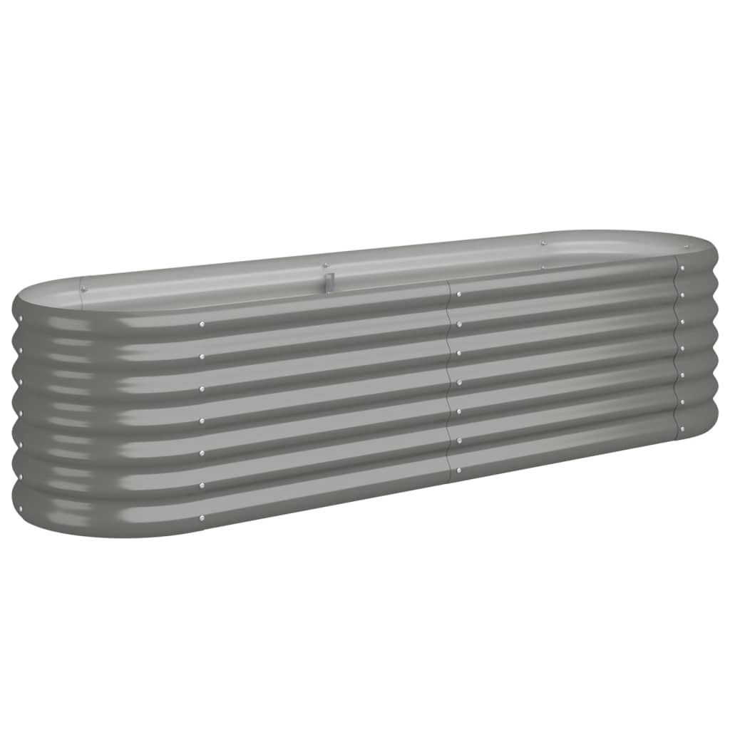 vidaXL Carré potager en acier galvanisé 152x40x36 cm Gris