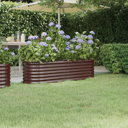 vidaXL Jardinière surélevée en acier galvanisé 152x40x36 cm marron