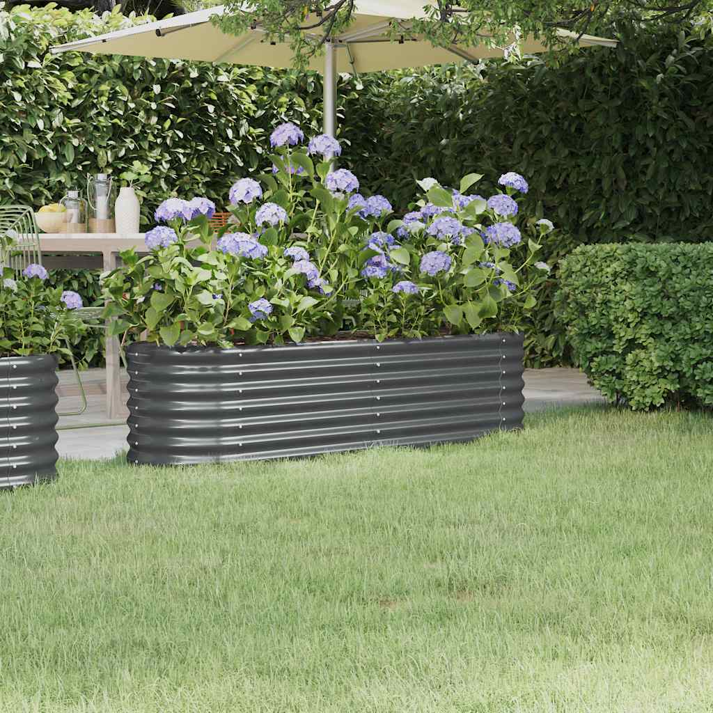 vidaXL Carré potager en acier galvanisé 152x40x36 cm Anthracite