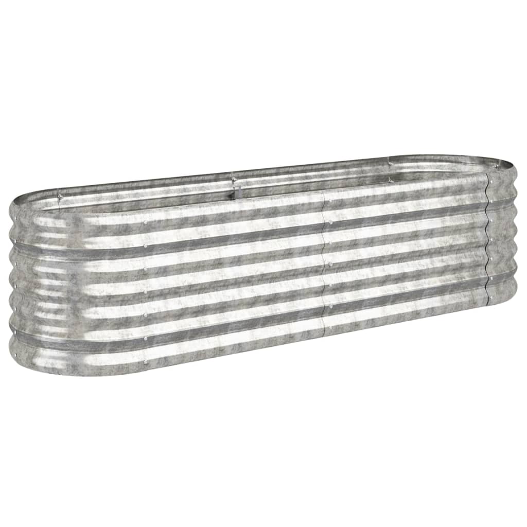 vidaXL Carré potager en acier galvanisé 152x40x36 cm Argenté