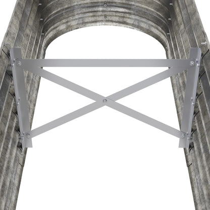vidaXL Carré potager en acier galvanisé 152x40x36 cm Argenté