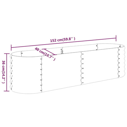 vidaXL Carré potager en acier galvanisé 152x40x36 cm Argenté