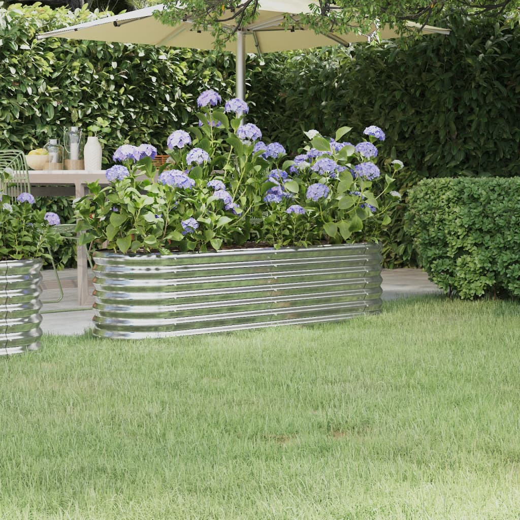 vidaXL Carré potager en acier galvanisé 152x40x36 cm Argenté