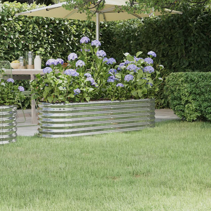 vidaXL Carré potager en acier galvanisé 152x40x36 cm Argenté