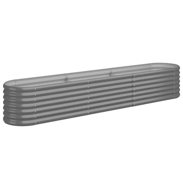 vidaXL Carré potager en acier galvanisé 224x40x36 cm Gris