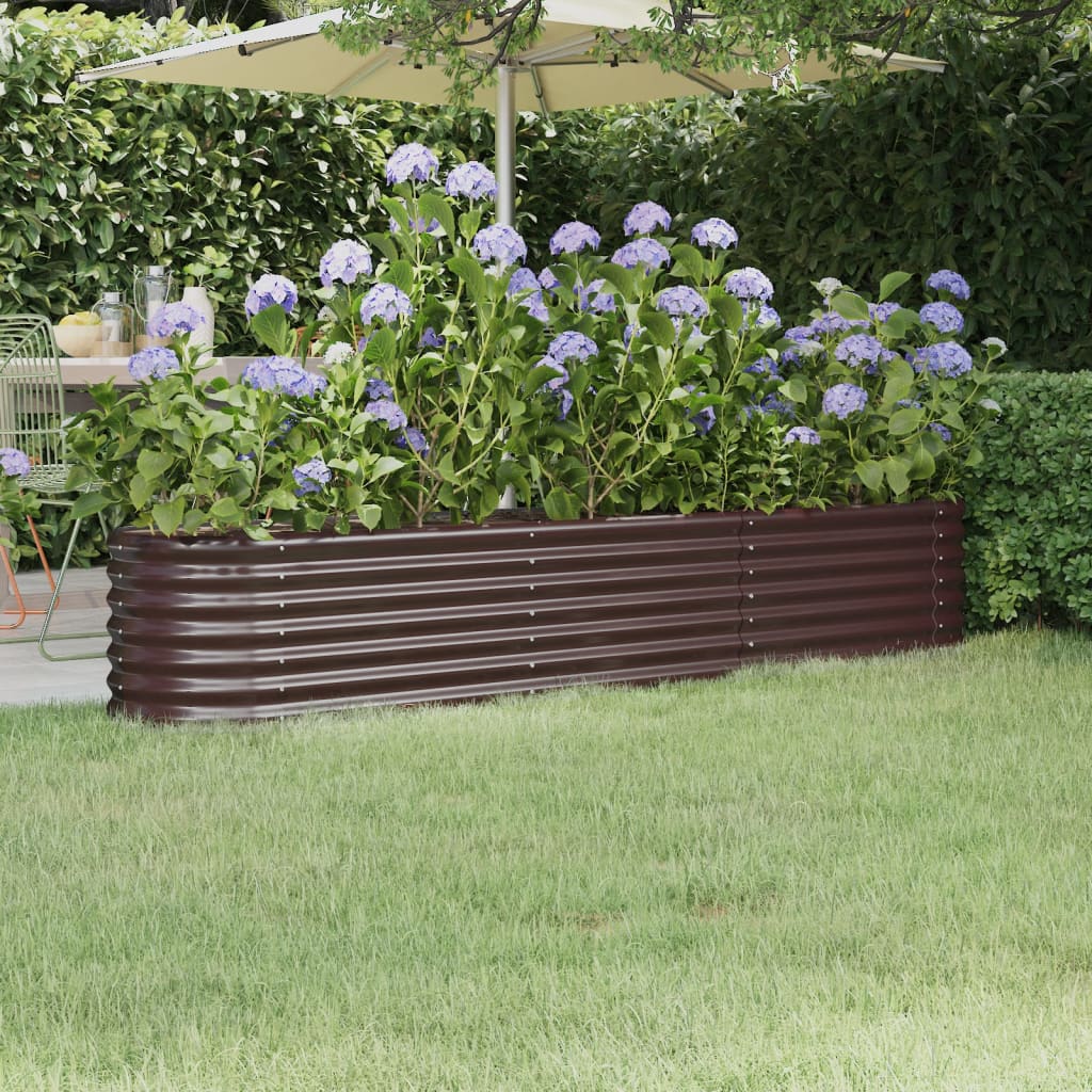 vidaXL Jardinière surélevée Acier galvanisé 224x40x36 cm Marron
