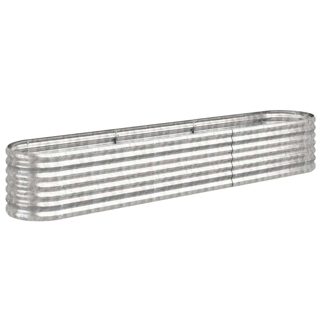 vidaXL Jardinière surélevée en acier galvanisé 224x40x36 cm Argenté