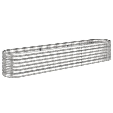 vidaXL Jardinière surélevée en acier galvanisé 224x40x36 cm Argenté