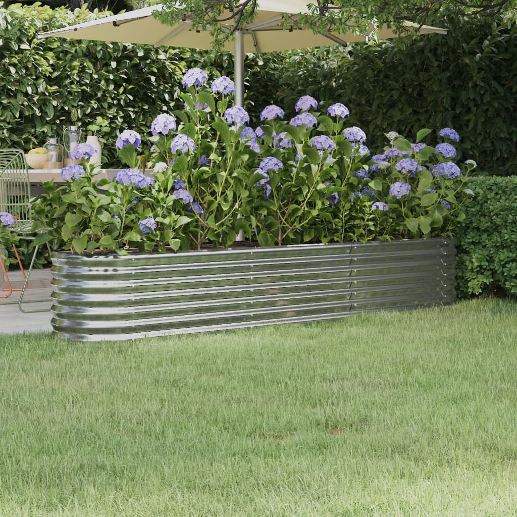 vidaXL Jardinière surélevée en acier galvanisé 224x40x36 cm Argenté