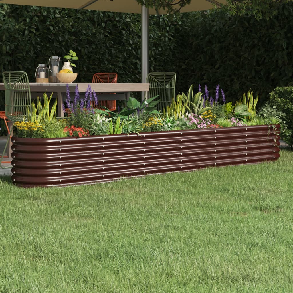 vidaXL Hochbeet Verzinkter Stahl 260x40x36 cm Braun