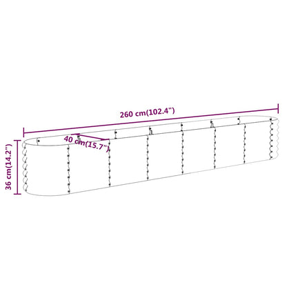 vidaXL Hochbeet Verzinkter Stahl 260x40x36 cm Anthrazit