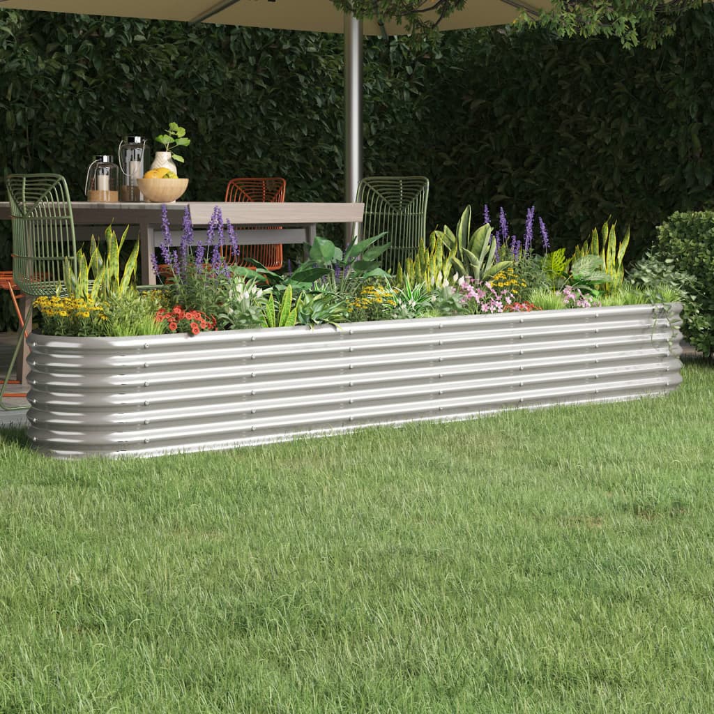 vidaXL Hochbeet Verzinkter Stahl 260x40x36 cm Silbern