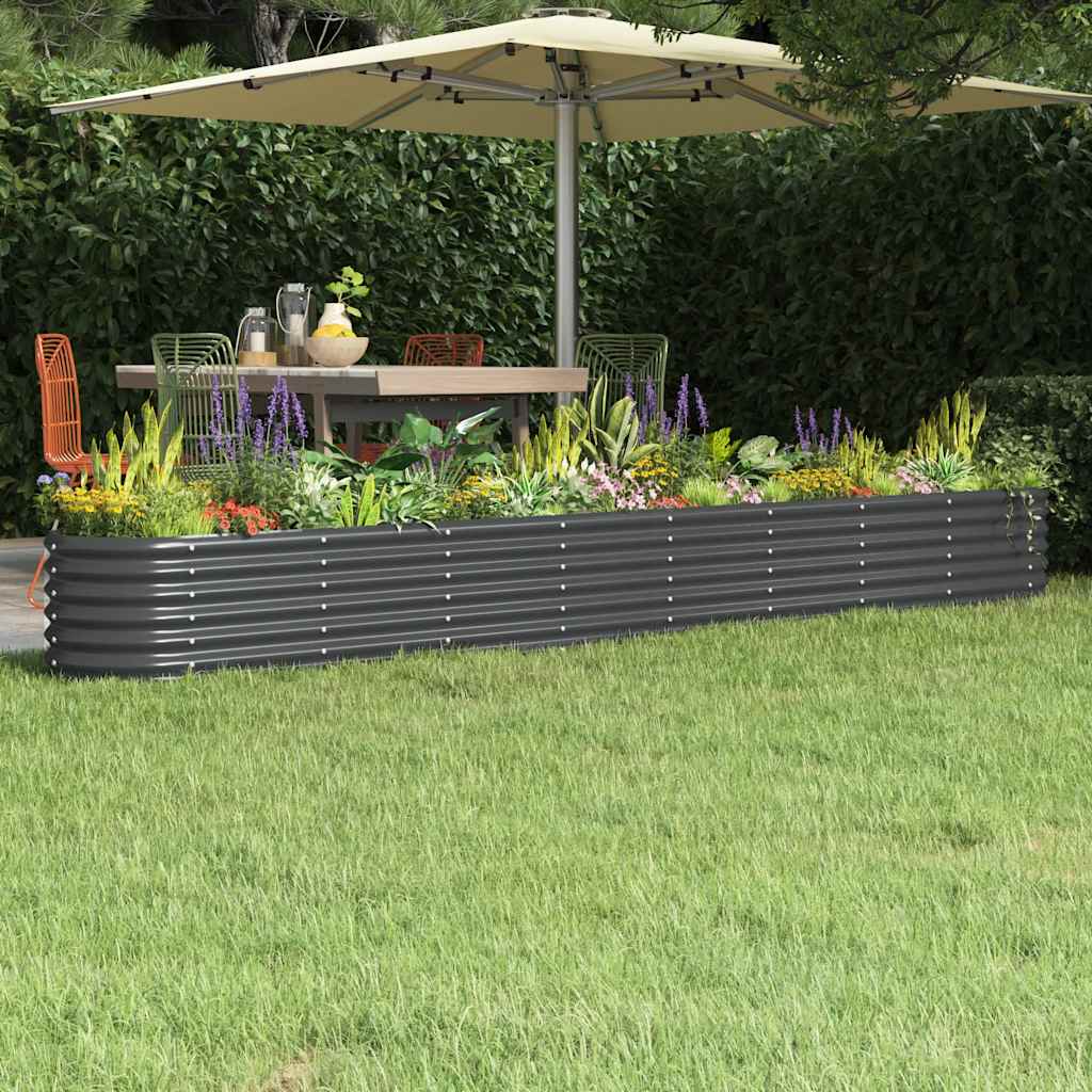 vidaXL Hochbeet Verzinkter Stahl 332x40x36 cm Anthrazit
