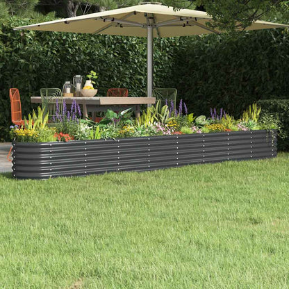 vidaXL Hochbeet Verzinkter Stahl 332x40x36 cm Anthrazit