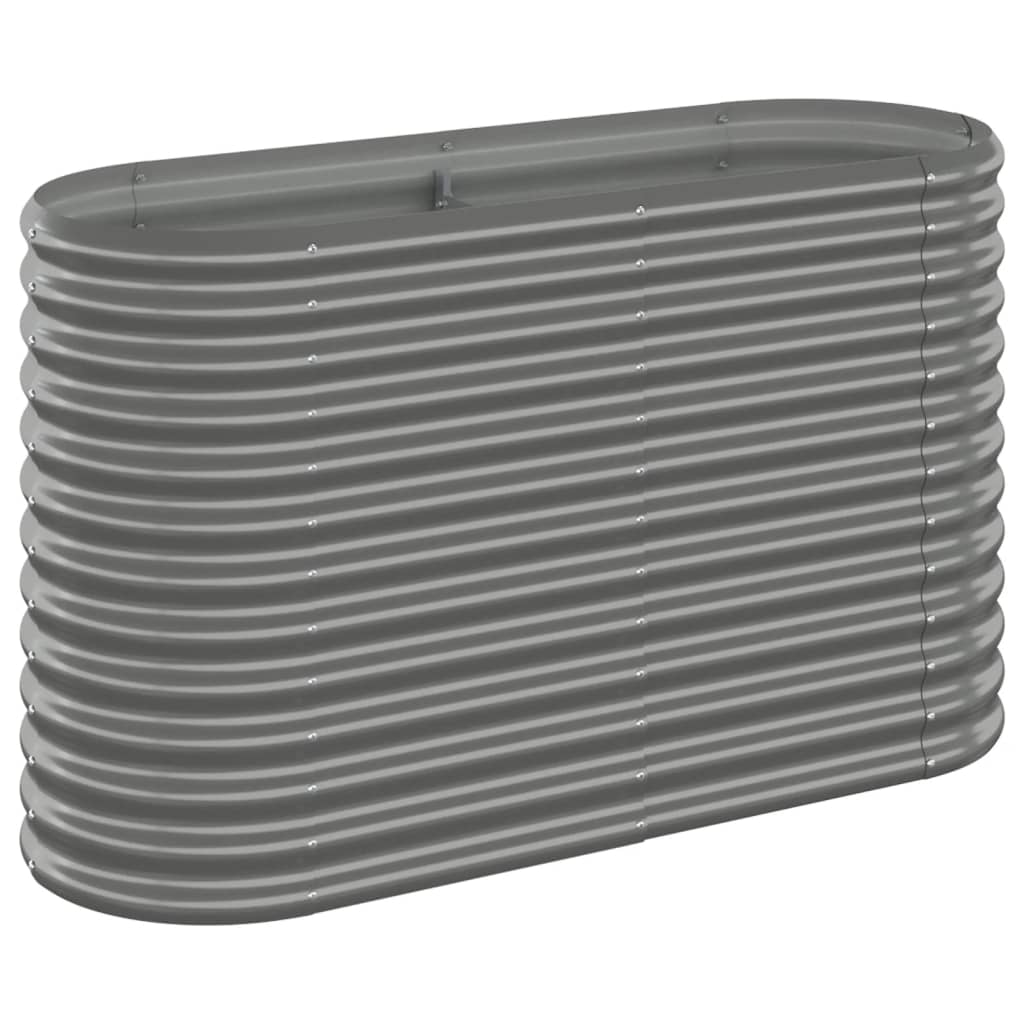 vidaXL Hochbeet Verzinkter Stahl 114x40x68 cm Grau