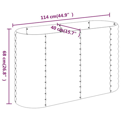 vidaXL Hochbeet Verzinkter Stahl 114x40x68 cm Braun