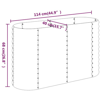 vidaXL Hochbeet Verzinkter Stahl 114x40x68 cm Anthrazit