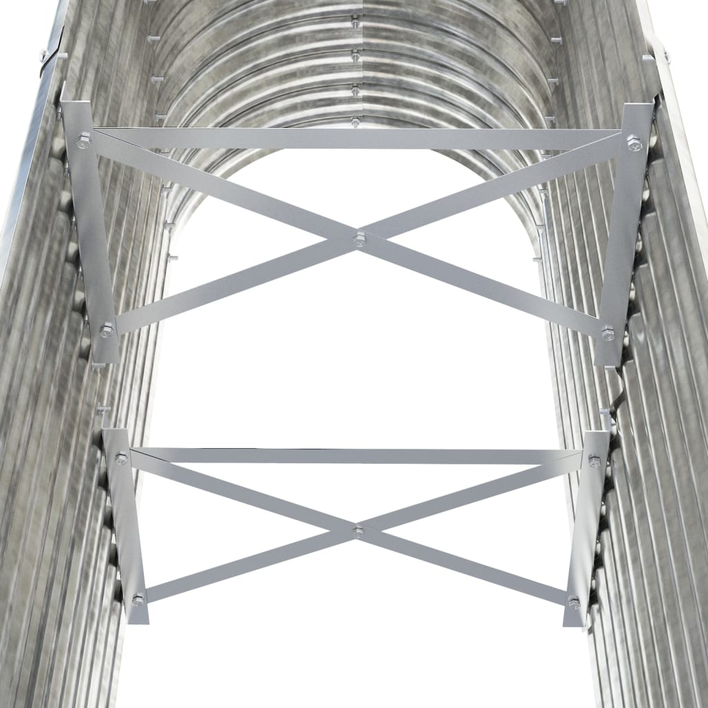 vidaXL Hochbeet Verzinkter Stahl 114x40x68 cm Silbern