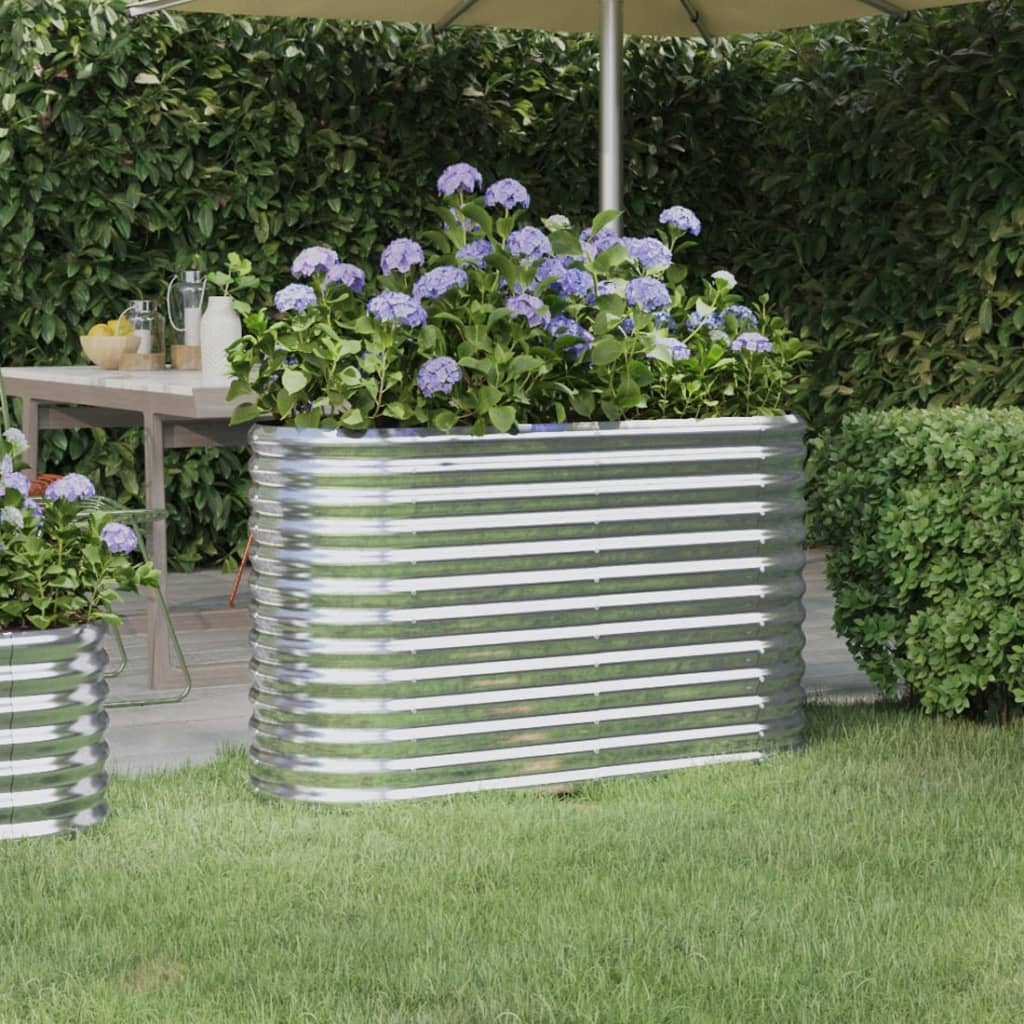 vidaXL Hochbeet Verzinkter Stahl 114x40x68 cm Silbern