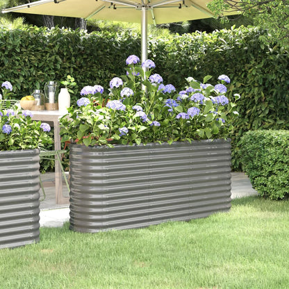 vidaXL Carré potager en acier galvanisé 152x40x68 cm Gris