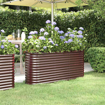 vidaXL Jardinière surélevée Acier galvanisé 152x40x68 cm Marron