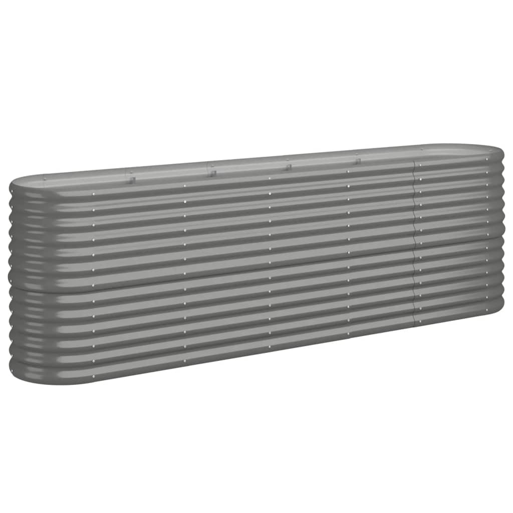 vidaXL Hochbeet Verzinkter Stahl 224x40x68 cm Grau