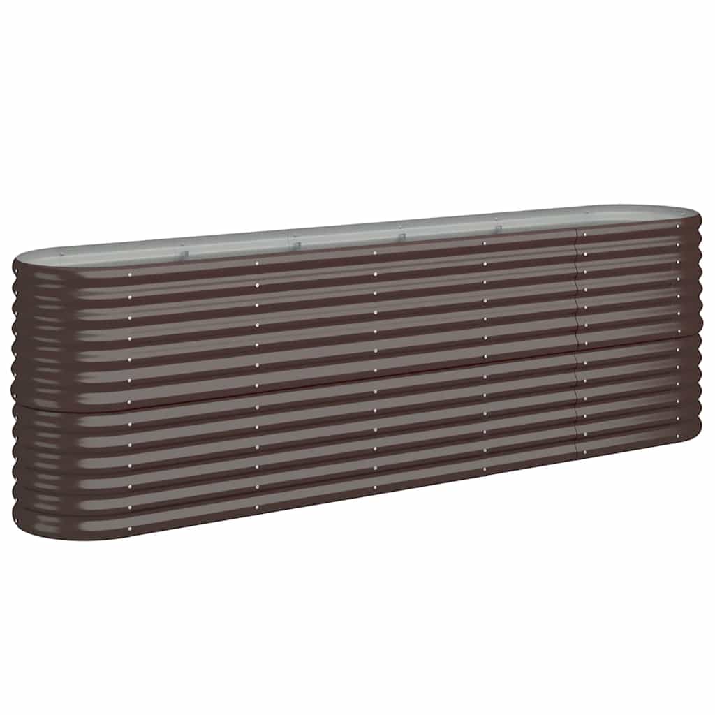 vidaXL Hochbeet Verzinkter Stahl 224x40x68 cm Braun