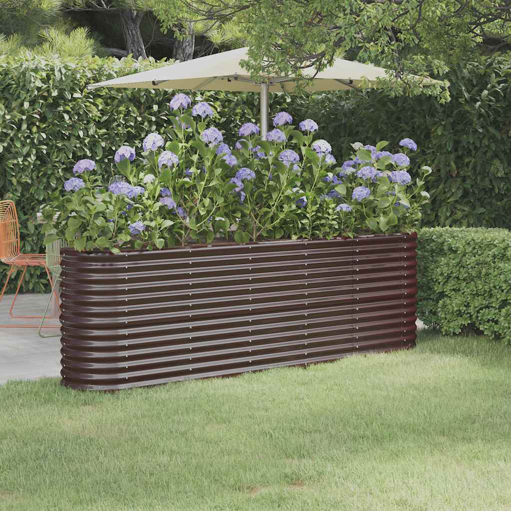 vidaXL Hochbeet Verzinkter Stahl 224x40x68 cm Braun