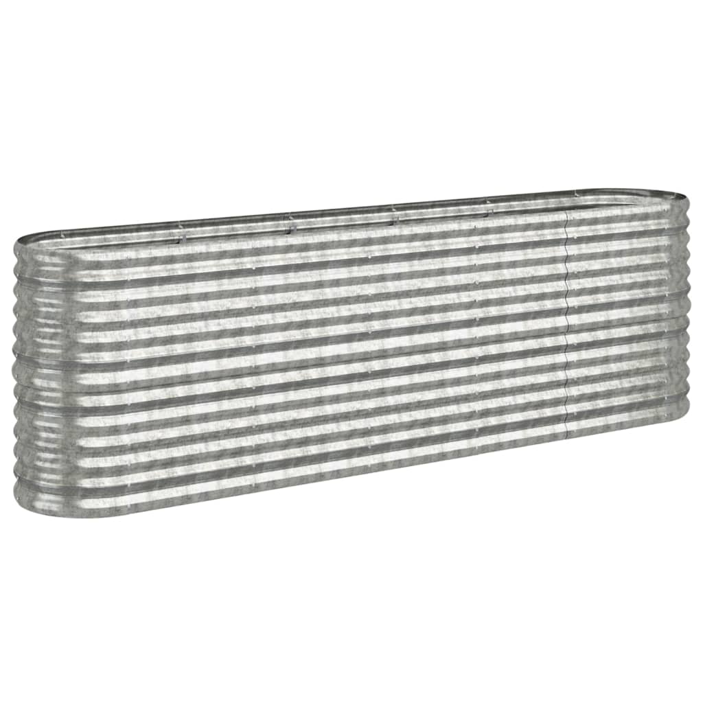 vidaXL Carré potager en acier galvanisé 224x40x68 cm Argenté