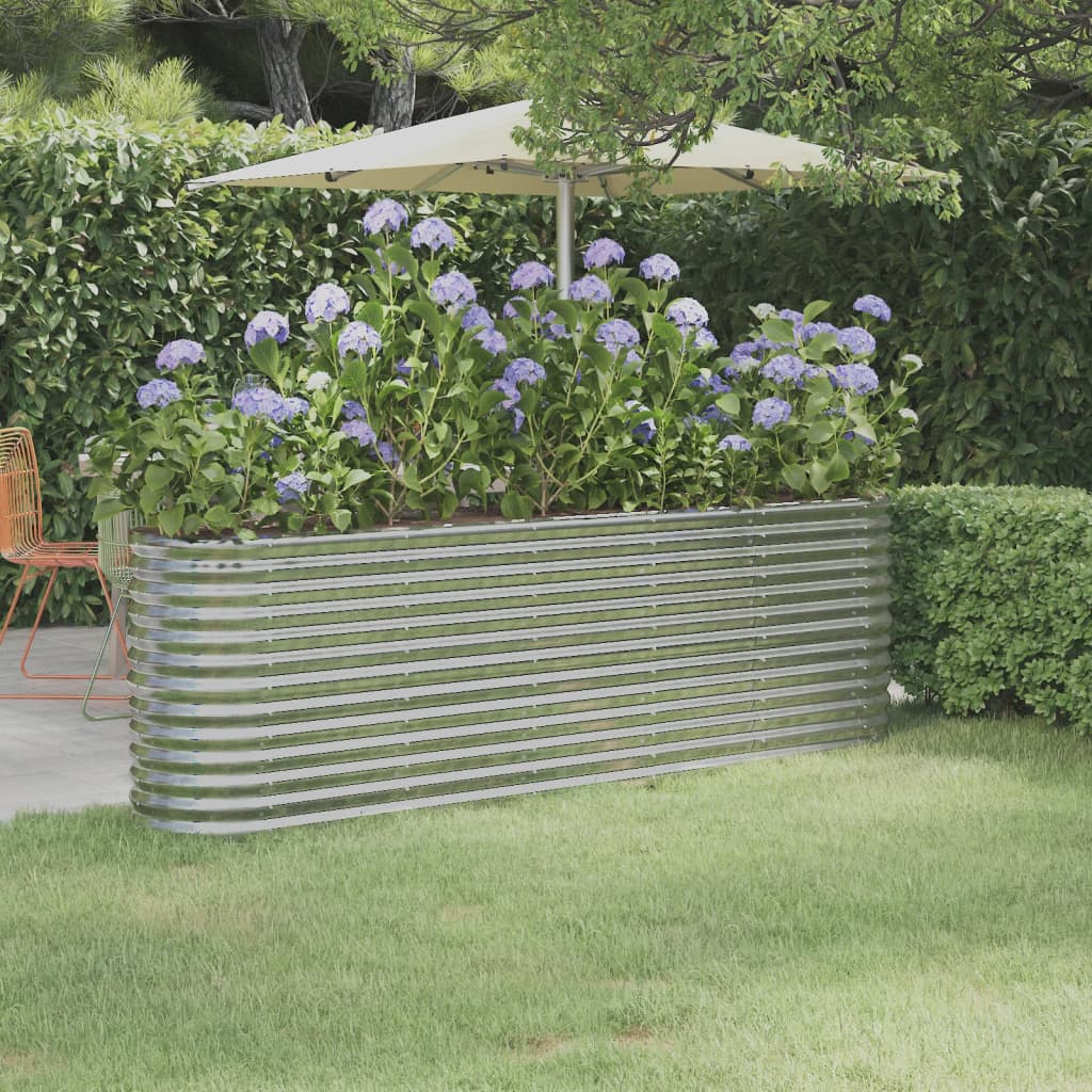 vidaXL Carré potager en acier galvanisé 224x40x68 cm Argenté