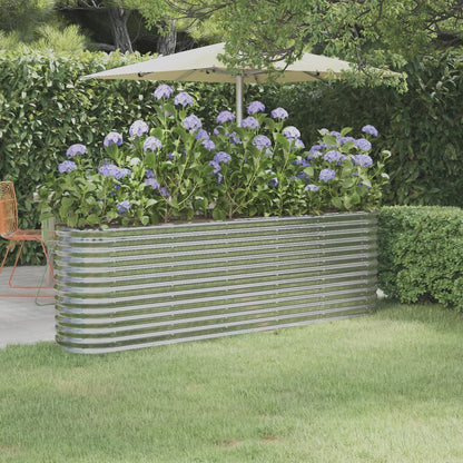 vidaXL Carré potager en acier galvanisé 224x40x68 cm Argenté