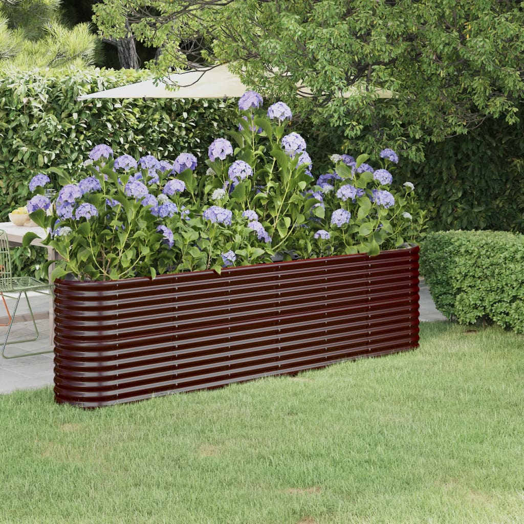 vidaXL Hochbeet Verzinkter Stahl 260x40x68 cm Braun