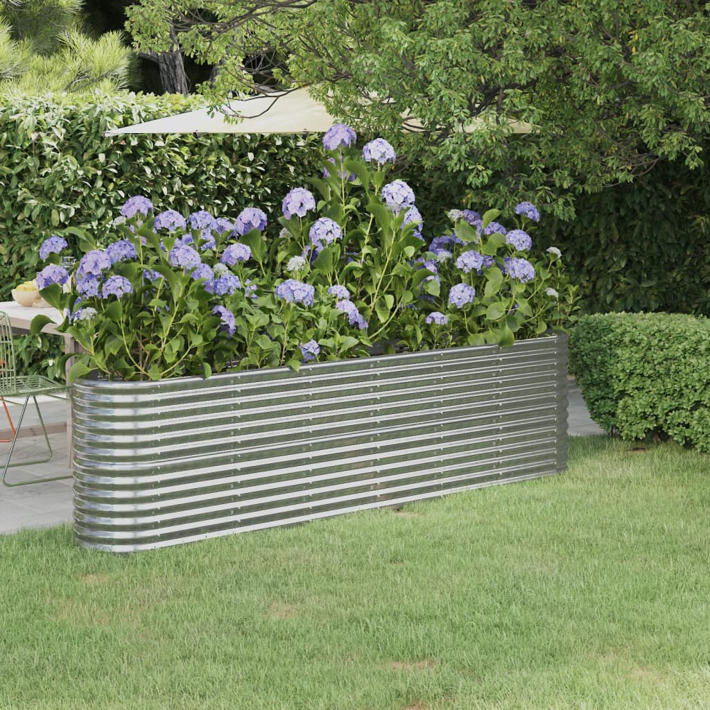vidaXL Carré potager en acier galvanisé 260x40x68 cm Argenté