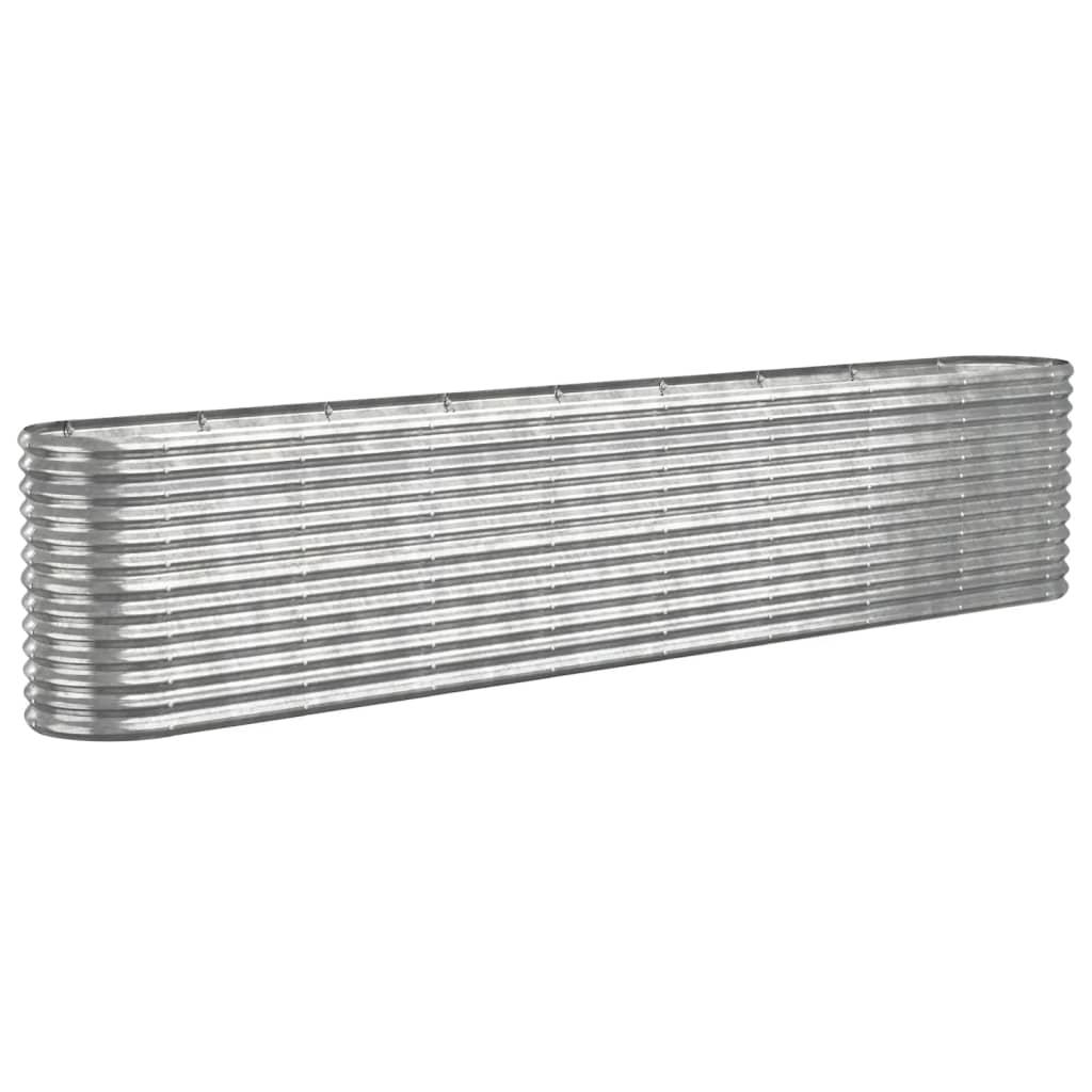 vidaXL Hochbeet Verzinkter Stahl 332x40x68 cm Silbern