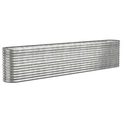 vidaXL Hochbeet Verzinkter Stahl 332x40x68 cm Silbern