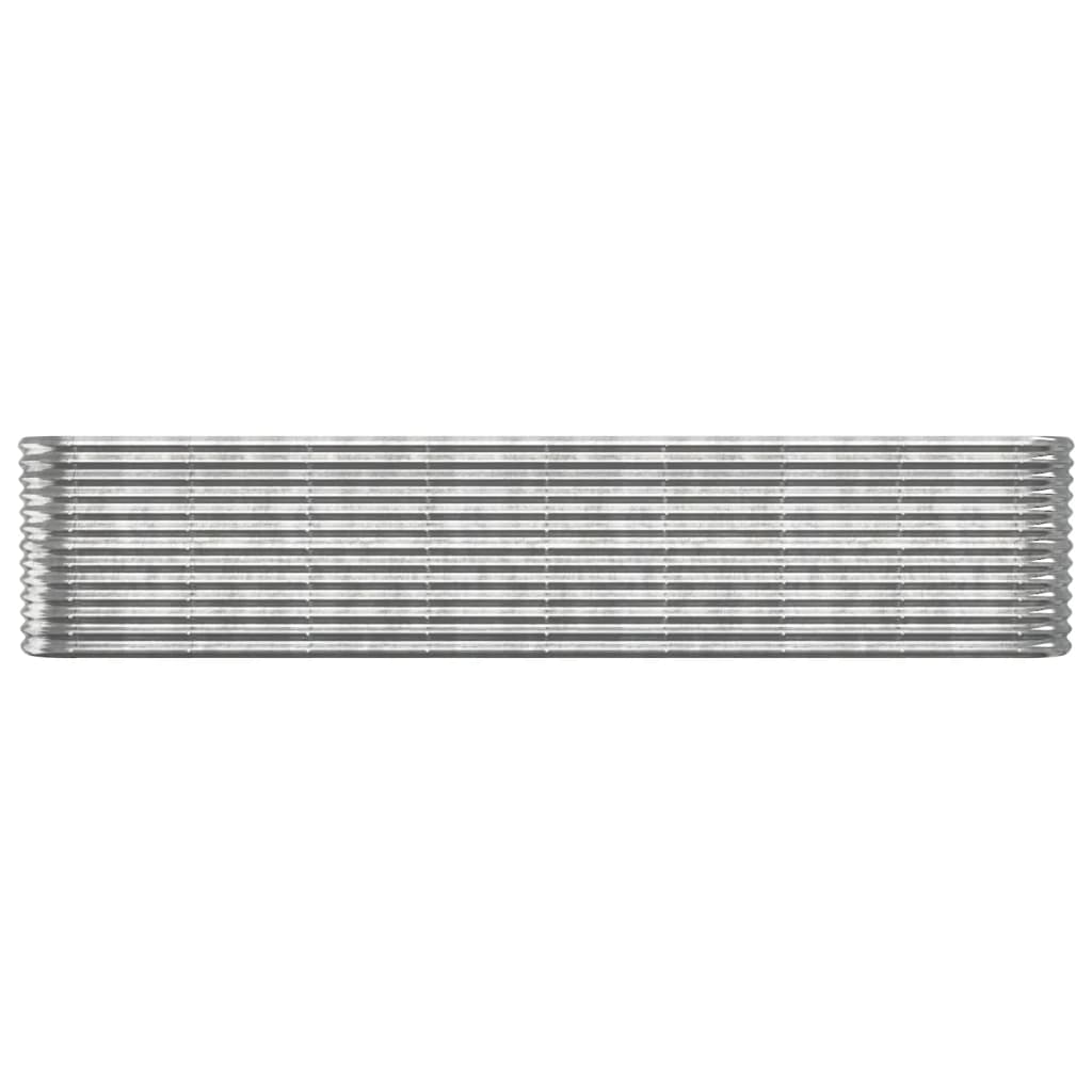 vidaXL Hochbeet Verzinkter Stahl 332x40x68 cm Silbern
